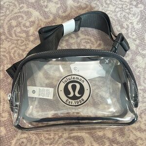 lululemon athletica clear Black and Gray Belt Bag